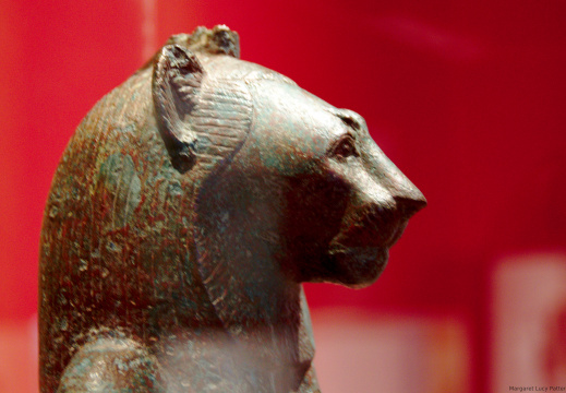 Seated Statue of Wadjet as a Lion Headed Woman