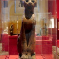 Wooden Statue of a Cat with a Scarab Beetle between Its Ears