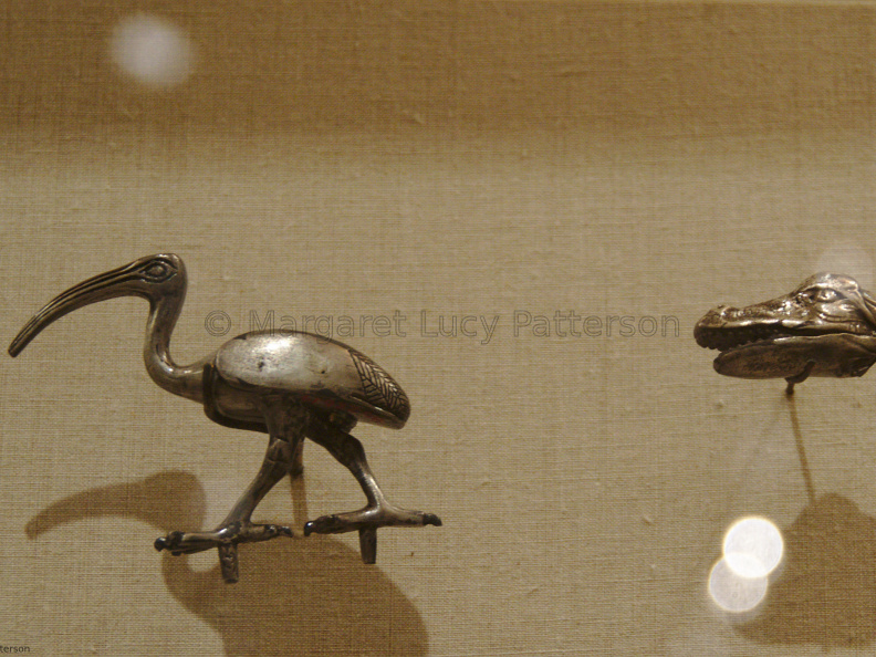 Small Silver Crocodile Head and Ibis