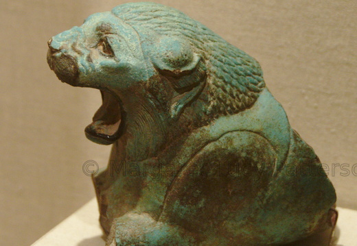 Faience Lion Head from a Ritual Vessel