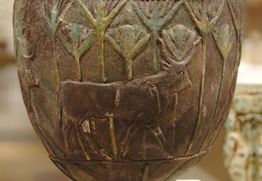 Faience Vessel Decorated with Procession of Four Cows