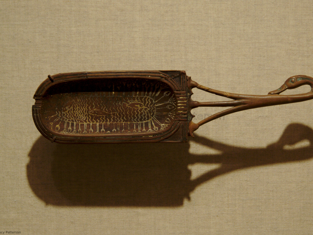 Spoon with a Cartouche Shaped Bowl Decorated with a Pond