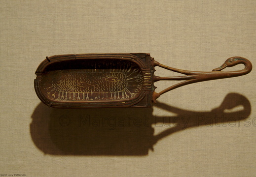 Spoon with a Cartouche Shaped Bowl Decorated with a Pond