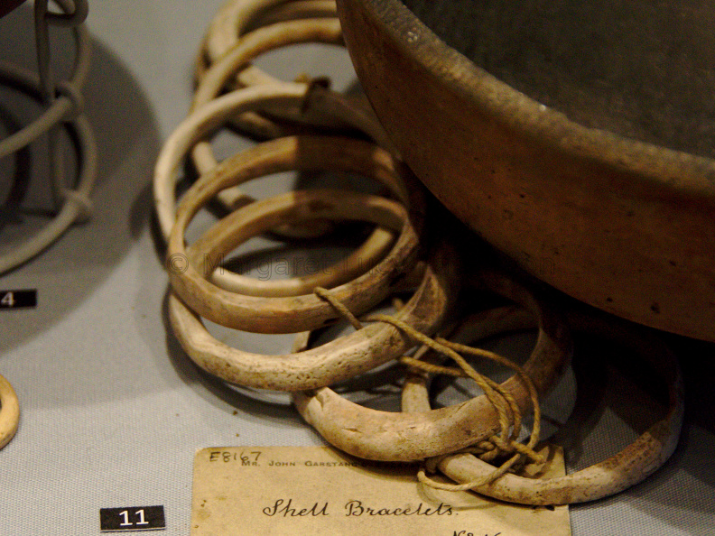 Bone or Shell Bangles, with Garstang's Original Excavation Card