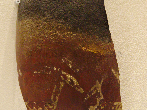 Shard from a Black-topped Red Ware Jar with White-Painted Decoration of Sheep and a Dog with a Collar