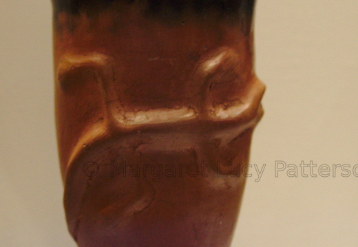 Black-topped Redware Jar with Sculpted Lizard Decoration