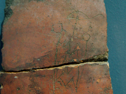 Pot Sherd with Incised Serekh Topped by an Ibis