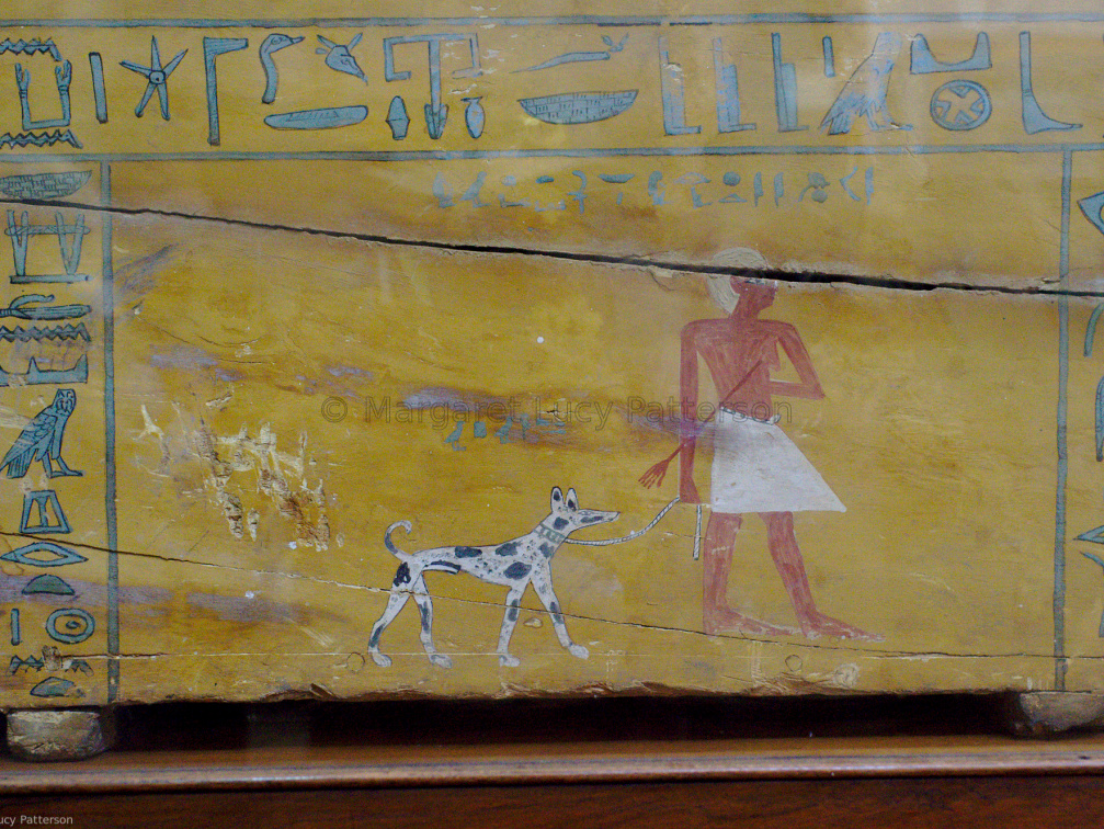 Detail from Coffin of Khui, Depicting Him and His Dog Iupu
