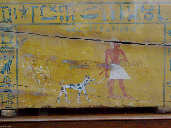 Detail from Coffin of Khui, Depicting Him and His Dog Iupu