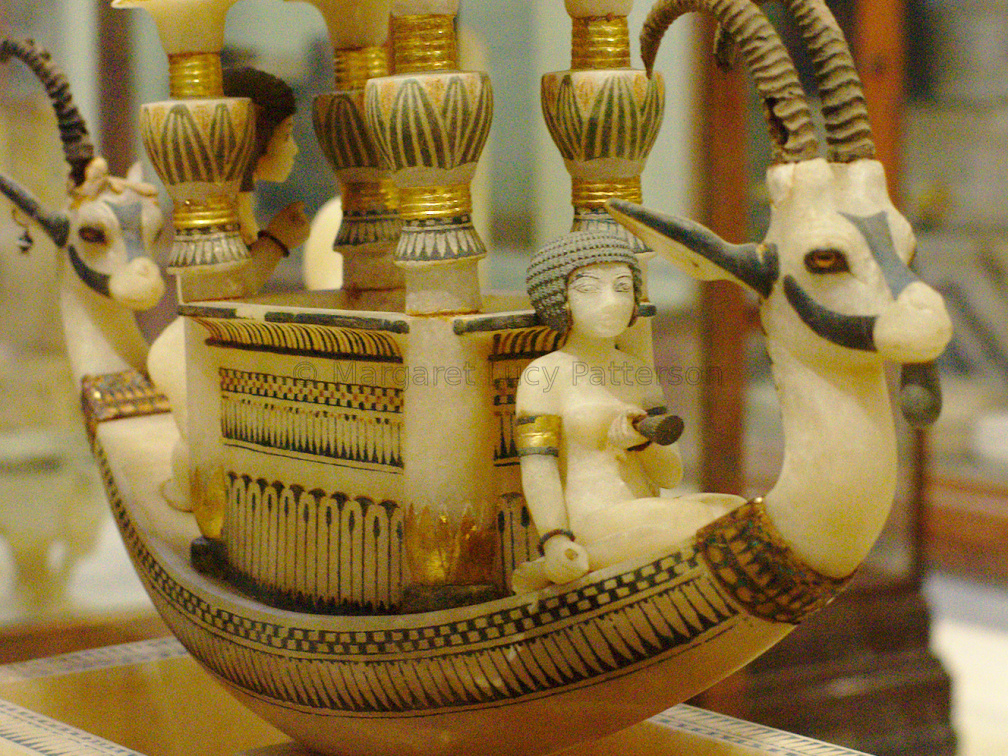 Alabaster Basin with Boat with Antelope-Headed Bow and Stern