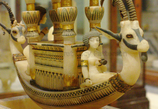 Alabaster Basin with Boat with Antelope-Headed Bow and Stern