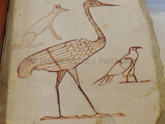 Ostracon with Birds and Dog