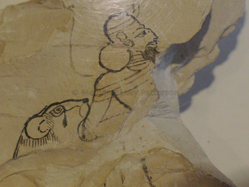 Ostracon Showing a Man Being Bitten By a Lion