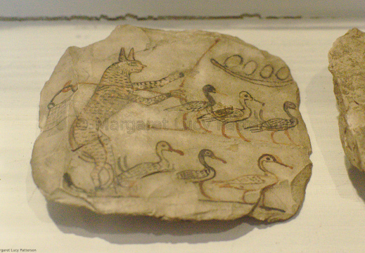 Ostracon of a Cat Herding Geese