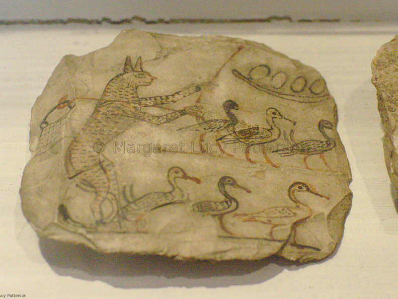 Ostracon of a Cat Herding Geese