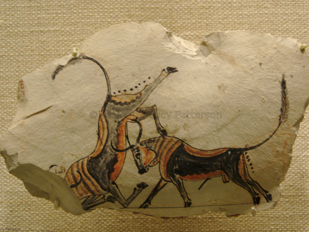 Ostracon with Fighting Bulls