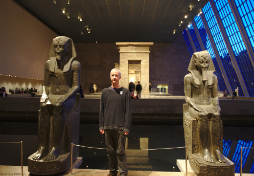 Temple of Dendur with two Statues of Amenhotep III In Front