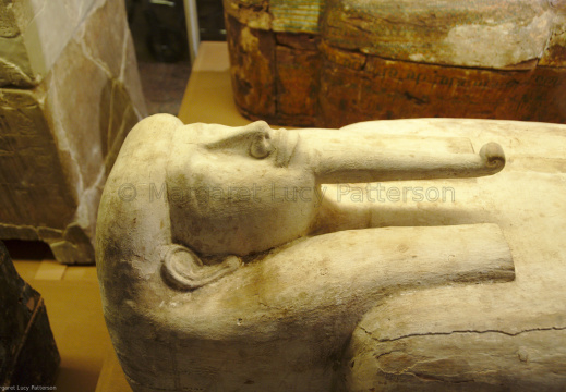 White Painted Wooden Anthropoid Coffin