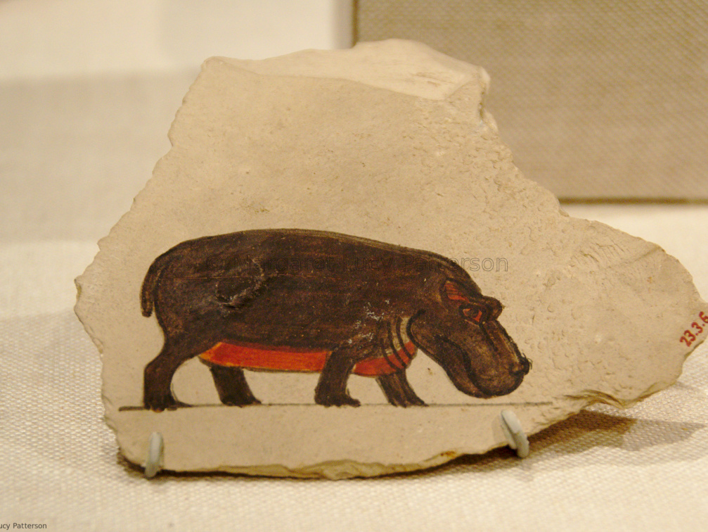 Ostracon with a Sketch of a Hippopotamus