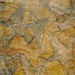 Ceiling Fragment from the Palace of Amenhotep III Depicting Pigeons in Flight