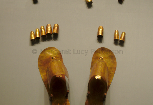 Gold Sandals, Toe and Finger Stalls Belonging to a minor wife of Thutmose III