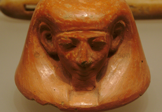 A Pottery Human-Headed Lid of a Canopic Jar