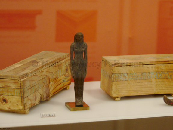 Miniature Coffins with Funerary Figurine from the Tomb of Queen Neferu