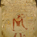 Funerary Stela of the Royal Sealer Indi and his wife the Priestess of Hathor, Mutmuti of Thinis
