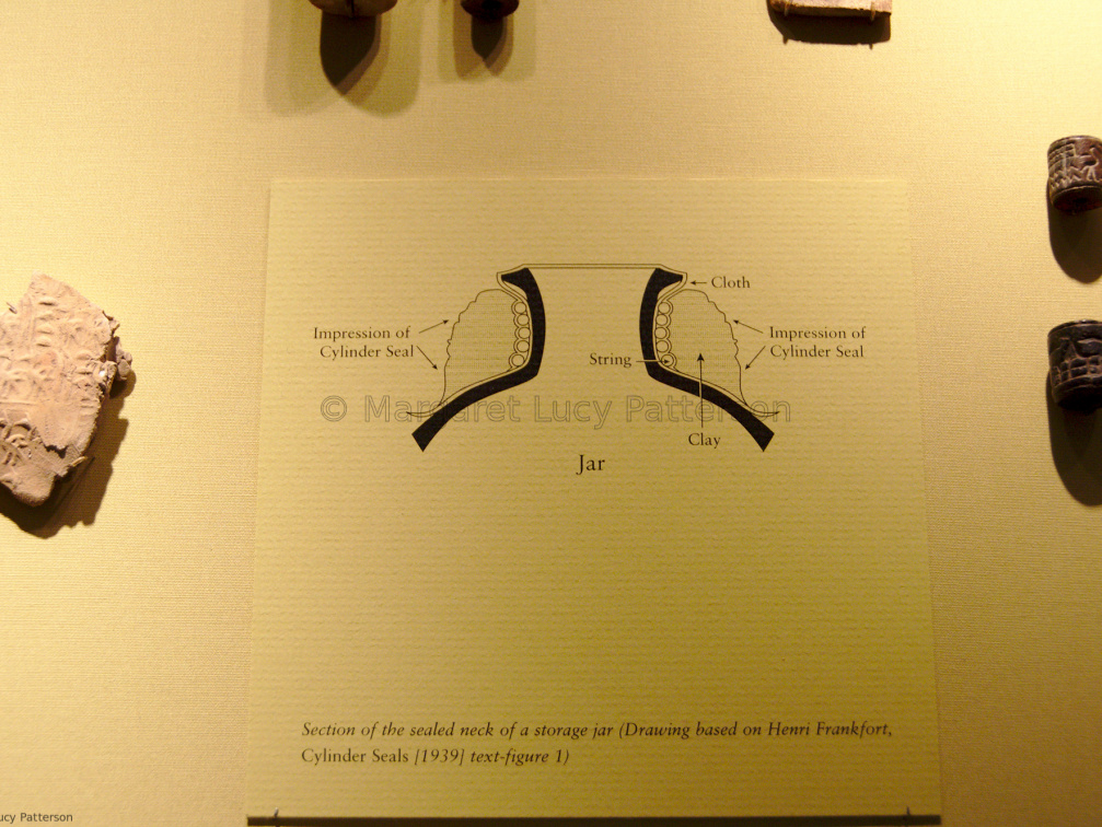 Part of a Clay Seal and Diagram of How the Sealing Worked