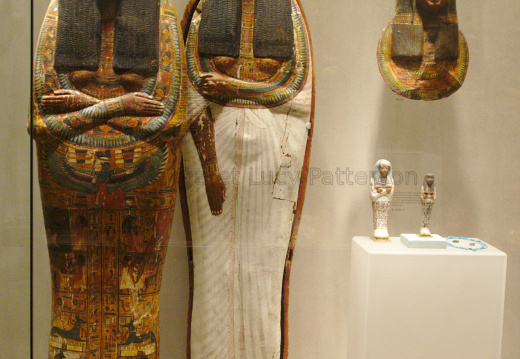 Coffin, Mummy Board and Mummy Mask of the Mistress of the House Iynaferty