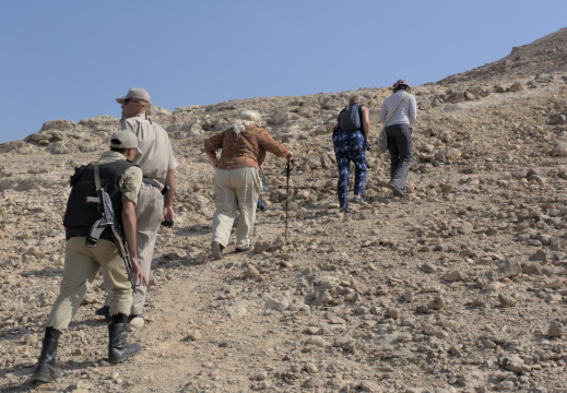 Climbing the Pathway to the Tombs at Deir el Bersha