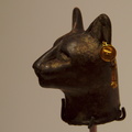 Bronze Head of a Cat with Earrings