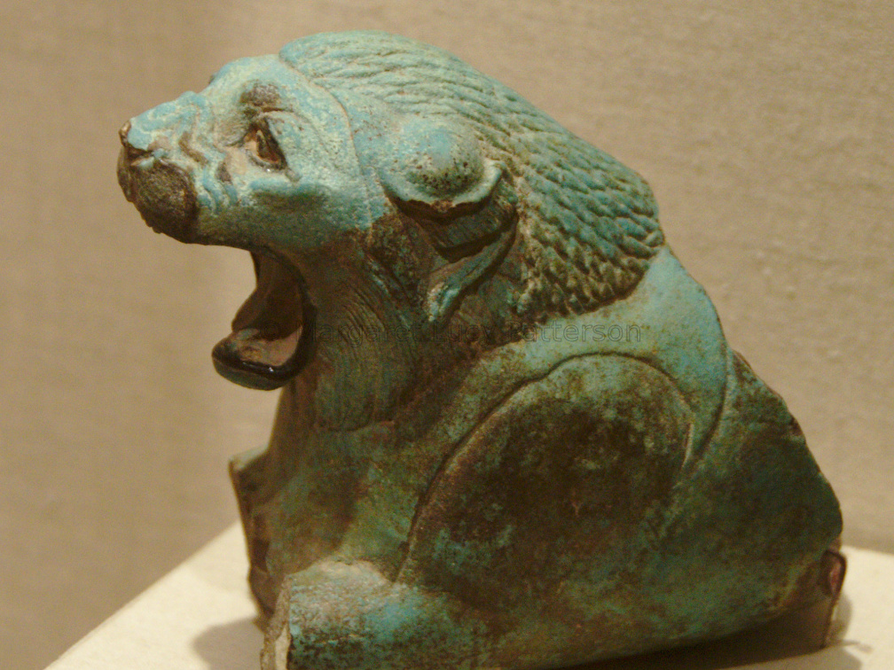 Faience Lion Head from a Ritual Vessel