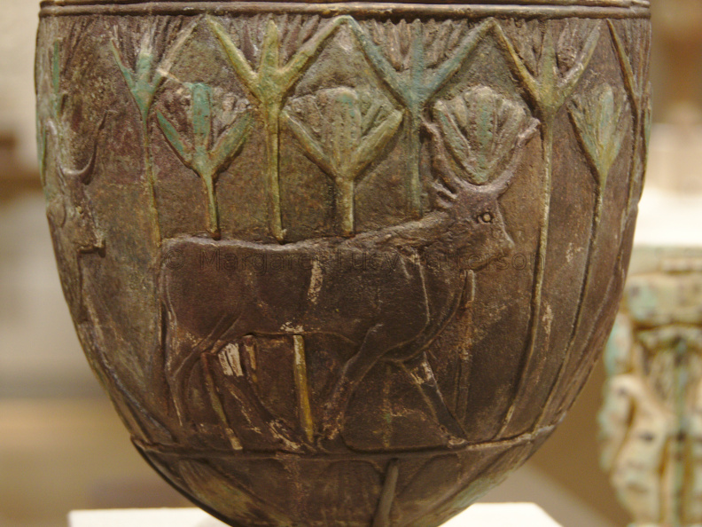 Faience Vessel Decorated with Procession of Four Cows
