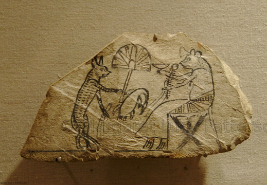 Ostracon Showing a Cat and a Mouse