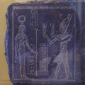A Pharaoh Standing with Sistrums before Hathor