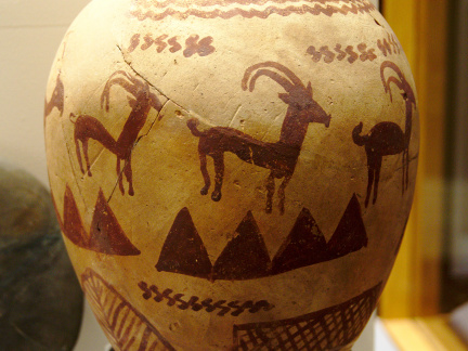 D-Ware Pot Decorated with Water, Gazelles, Desert Hills and Trees