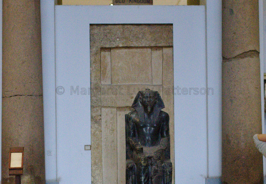 Statue of Khafre In Front of a False Door