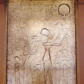 Akhenaten, Nefertiti and Two Princesses Worshipping the Aten