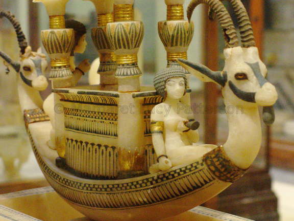 Alabaster Basin with Boat with Antelope-Headed Bow and Stern