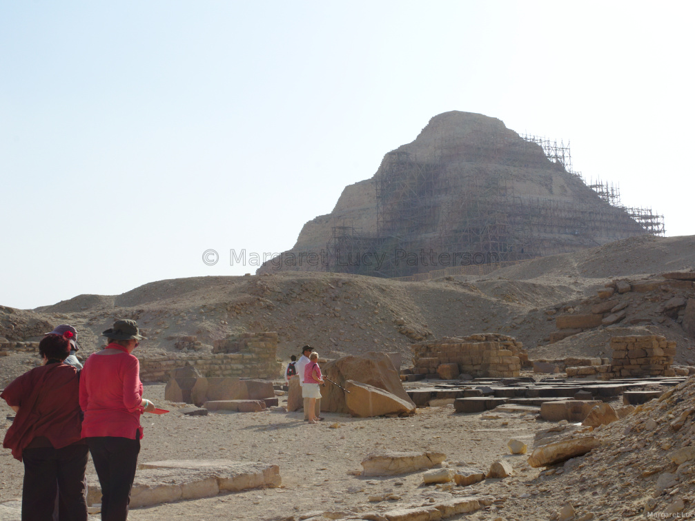 Pyramid of Userkaf with the Step Pyramid in the Background