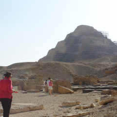 Pyramid of Userkaf with the Step Pyramid in the Background