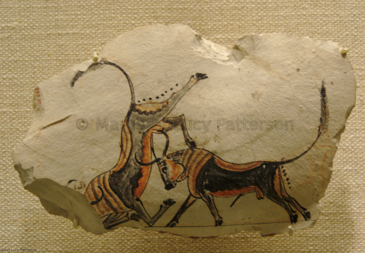 Ostracon with Fighting Bulls