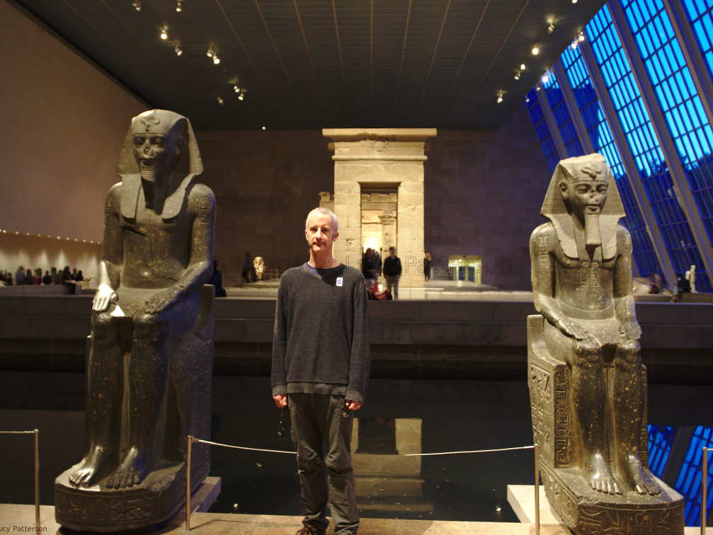 Temple of Dendur with two Statues of Amenhotep III In Front