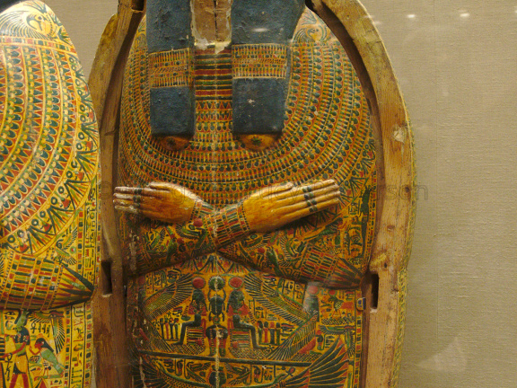 Mummy Baord and Inner Coffin of Nany, Mistress of the House and Chantress of Amun