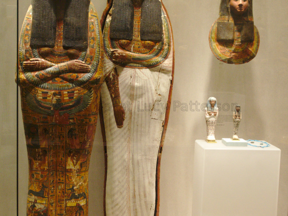 Coffin, Mummy Board and Mummy Mask of the Mistress of the House Iynaferty