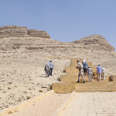Walking up the Cliffs to the Tombs at Beni Hasan